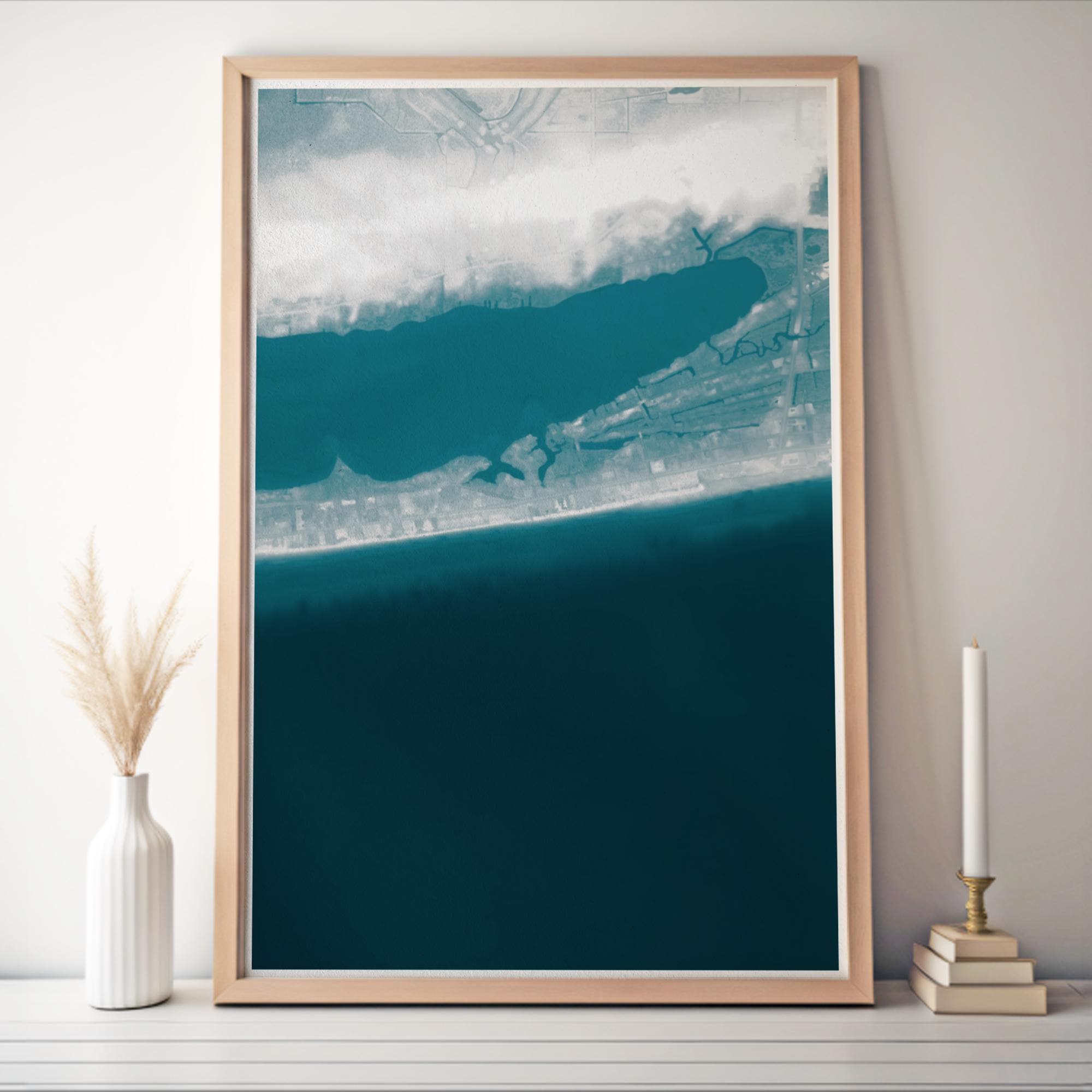 Gulf Shores Alabama Coastal Map Art Print Beach House Wall Decor Nautical Chart Gift Ocean Depth Bathymetric Gulf of Mexico Poster