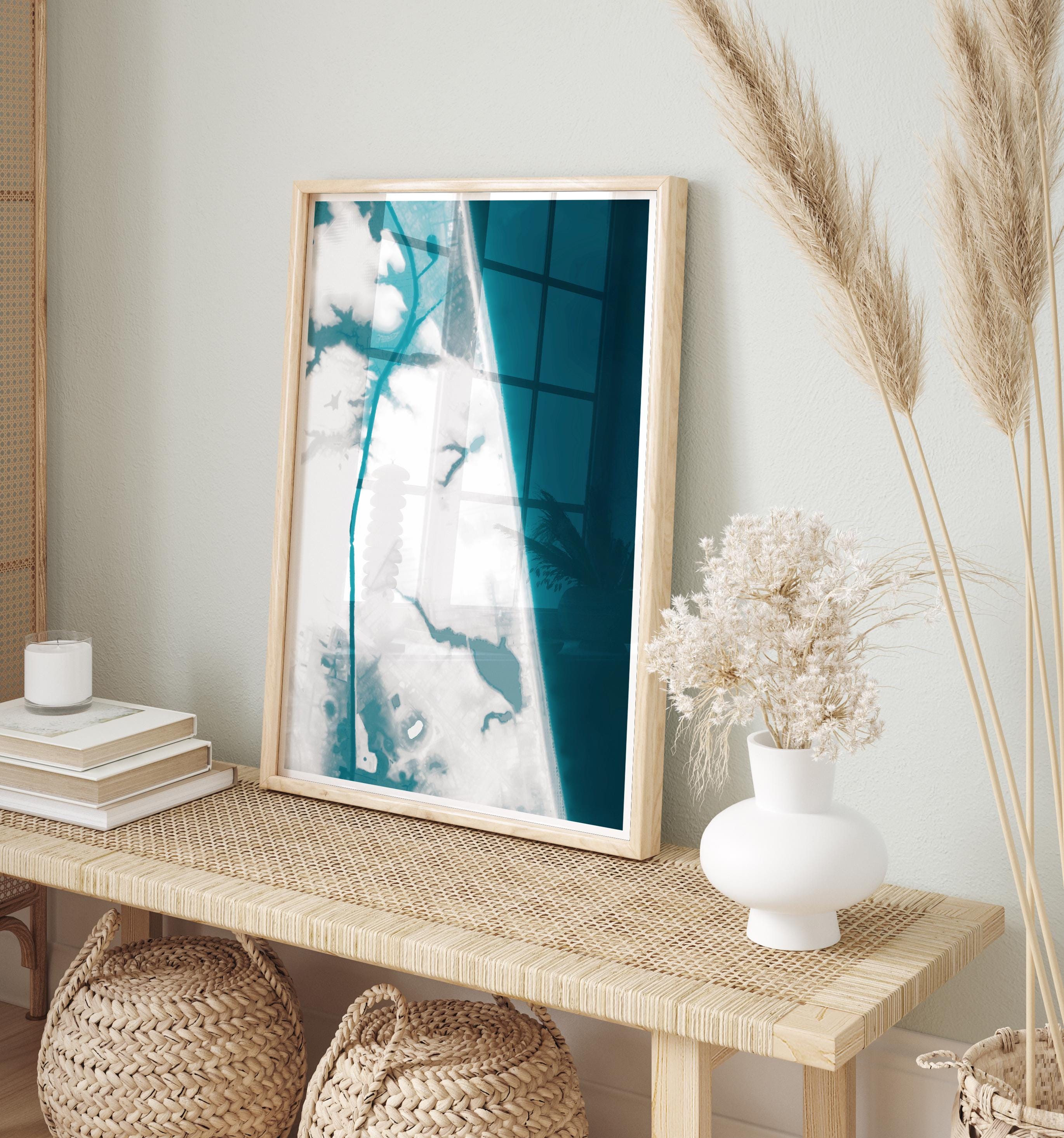 Rehoboth Beach Delaware Bathymetric Map Art Print Boardwalk Cape Henlopen Coastal Wall Decor Housewarming Gift Anniversary Beach House