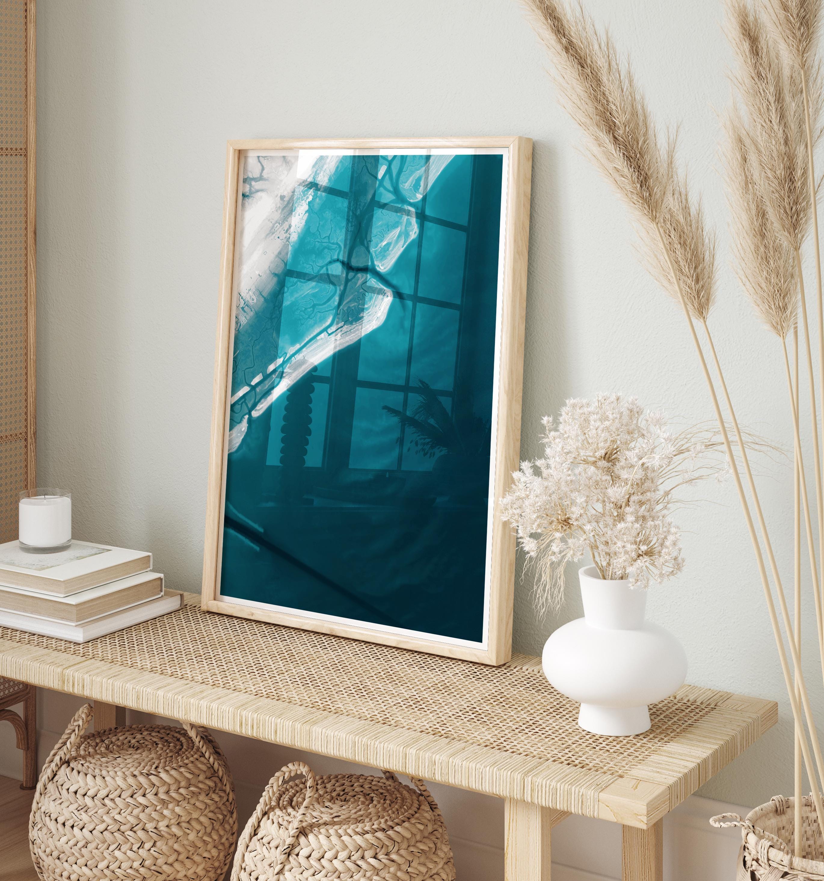 Isle of Palms South Carolina Coastal Map Wall Art Print Nautical Charleston Chart Housewarming Gift Anniversary Beach House Decor