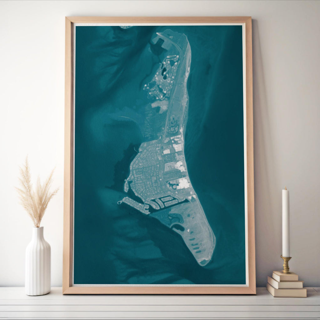Key Biscayne Florida Coastal Map Art Print Lighthouse Waterfront Nautical Wall Decor Beach House Gift Housewarming Anniversary Ocean Depth