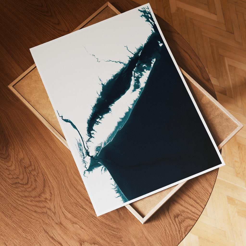 Long Island New York Housewarming Anniversary Waterfront Nautical Coastal Framed Print Depth Beach Decor Ocean House Wall Home