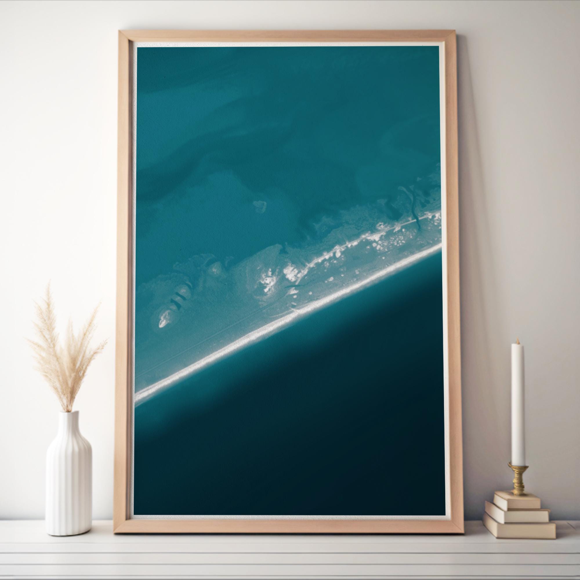 Ocracoke Island North Carolina Outer Banks Coastal Wall Art Nautical Chart Map Print Ocean Depth Lover Beach House Gift Home Decor