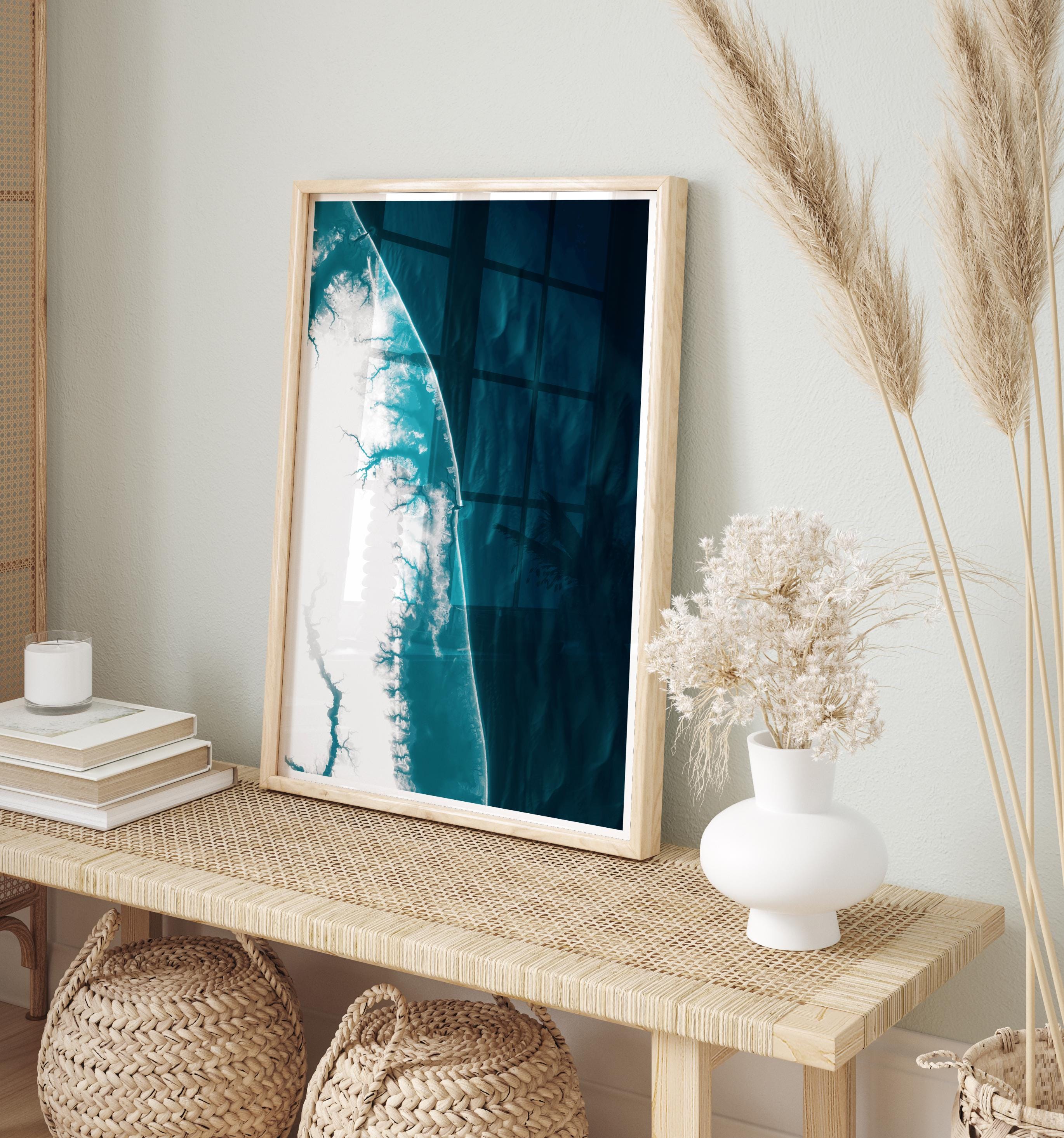 Ocean City Maryland Bathymetric Map Art Print Framed Nautical Wall Decor Coastal Beach House Housewarming Anniversary Gift Chesapeake Bay