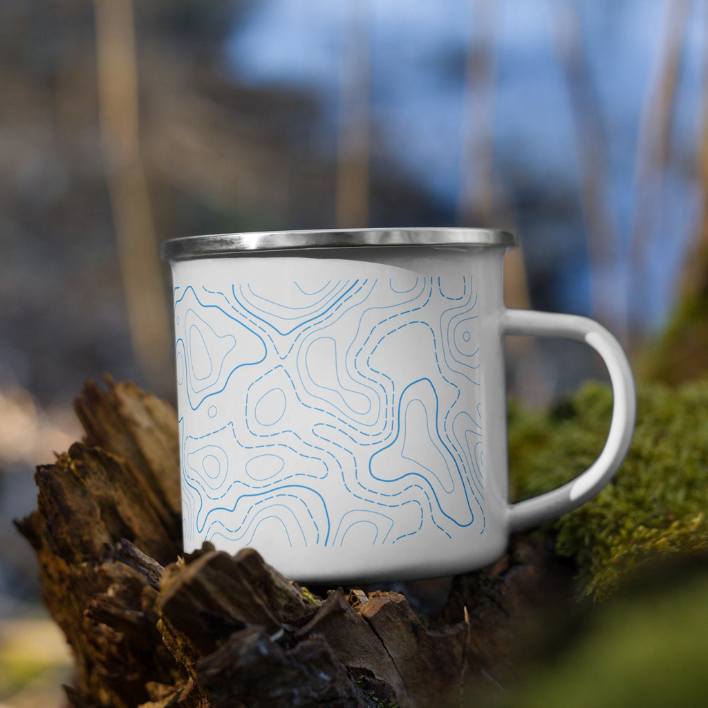Topography Contour Line Mug Gift for Surveyor Land Survey Crew Chief Enamel Camping Mug Engineer GIS Mapping Professional Gift