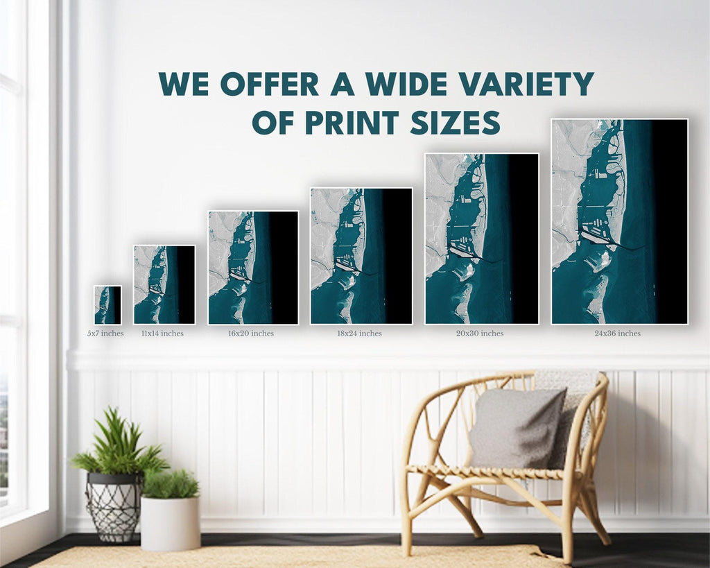 Miami Beach Florida Bathymetric Coastal Map Art Print Nautical Wall Decor Housewarming Gift Ocean Home Biscayne Bay Atlantic Suncoast