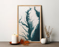 Chesapeake Bay Virginia Nautical Maryland Coastal Decor Ocean Paper Print Depth Gift Home Wall Fine Map Art Beach Chart House