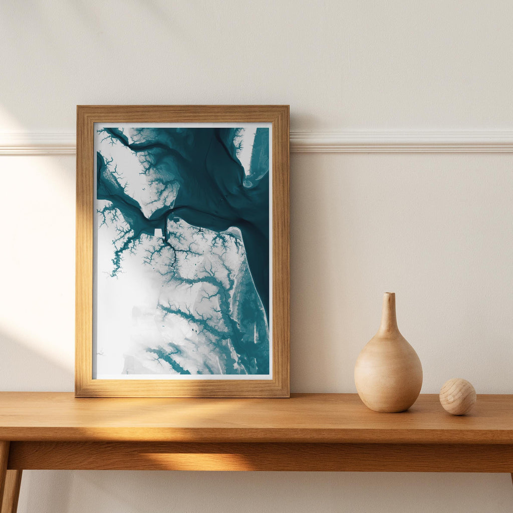 Norfolk Virginia Chesapeake Nautical Seaside Vintage Memento Coastal Decor Ocean Print Retro Style Shore Beach Charm Gift Wall