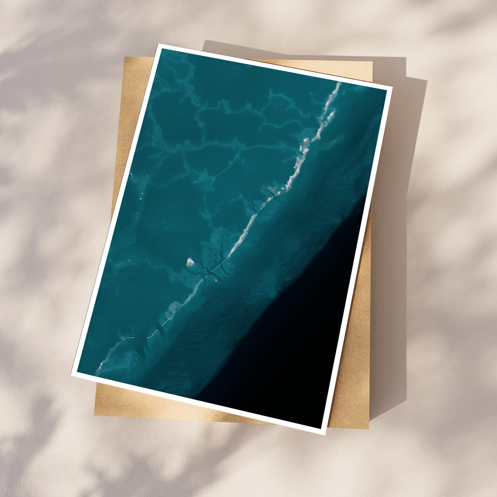 Islamorada Florida Keys Coastal Map Wall Art Tropical Ocean Chart Nautical Print Housewarming Gift Anniversary Present Beach House Decor
