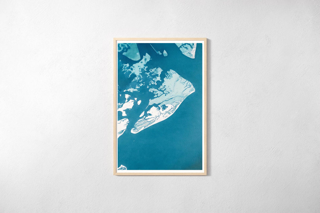 Hilton Head Map Art Print South Carolina Lowcountry Coastal Wall Decor Watercolor Nautical Beach House Gift Housewarming Ocean Map Poster