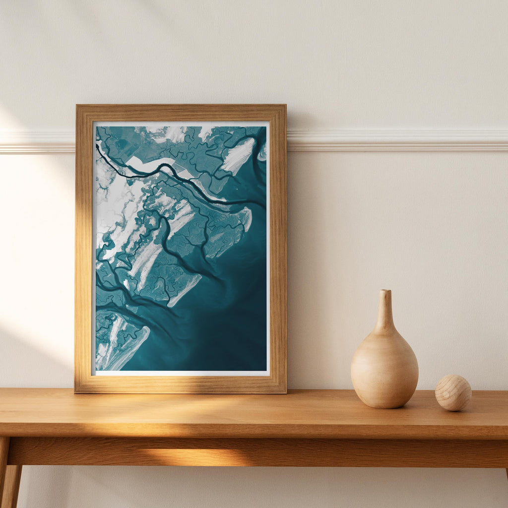 Golden Isles Georgia Nautical Seaside Vintage Coastal Simons House Decor Ocean Print Retro Style Shore Beach Token Gift Wall Idea