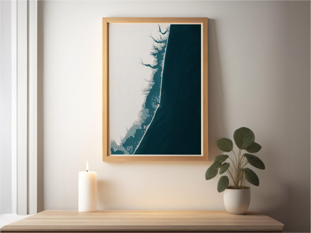 Barnegat Bay Blue Gray New Jersey Nautical Husband Neutral Coastal Nature Modern Decor House Shore Beach Ocean Gift Wife Wall