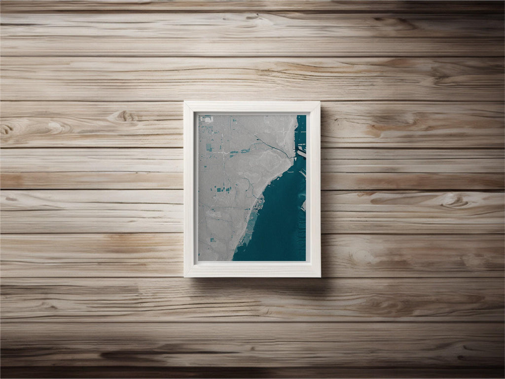 Coral Gables Florida Coastal Map Art Print Nautical Wall Decor Beach House Gift Ocean Depth Chart Housewarming Anniversary Cityscape Home