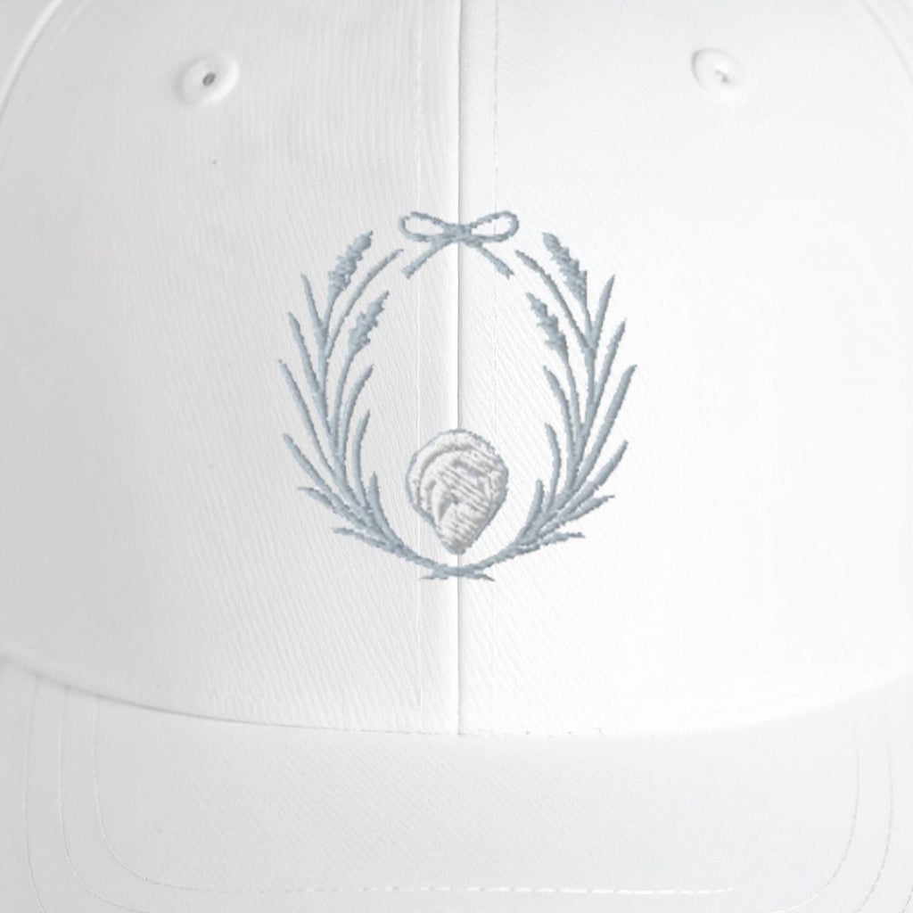 Oyster Shell Embroidered Hat Chesapeake Bay Coastal Beach Cap Eastern Shore Gift for Women Nautical Summer Baseball Dad Hat Bow Design