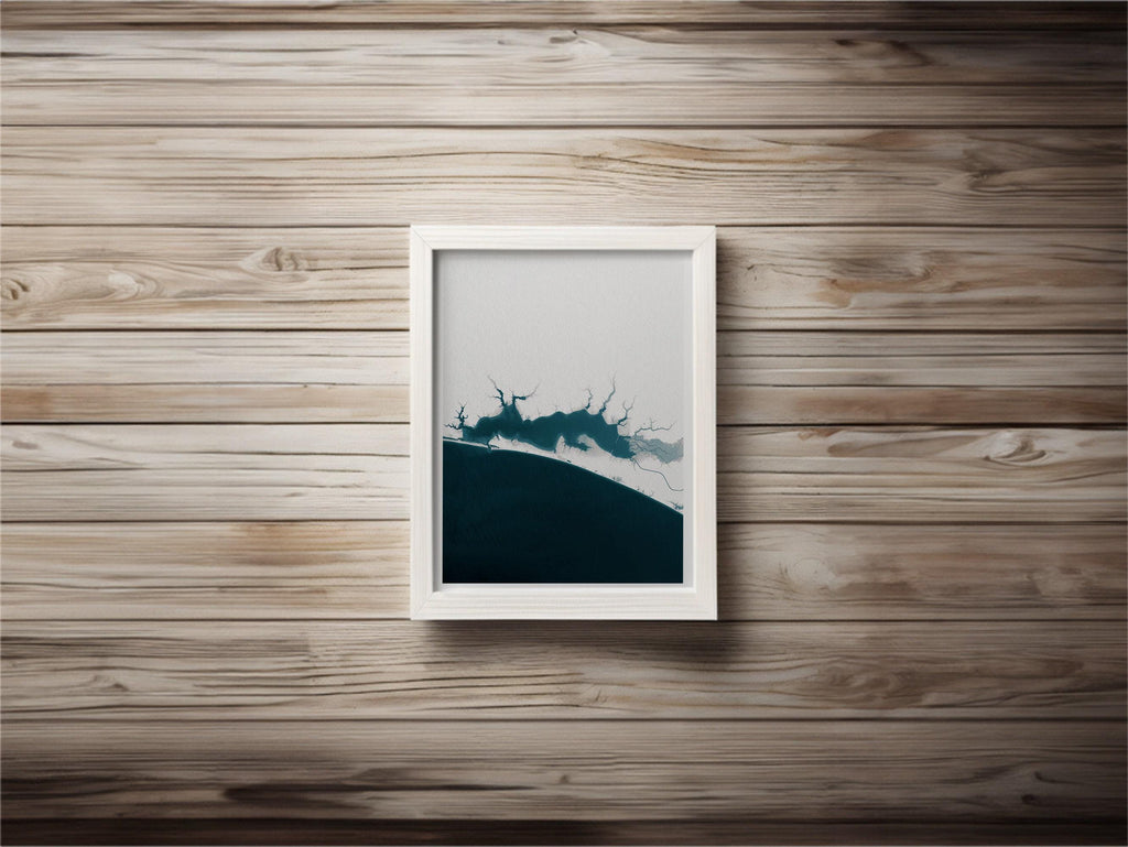 Choctawhatchee Bay Water Outer Banks North Carolina Coastal Map Art Print Housewarming Gift Anniversary Present Framed Coastal Map Print