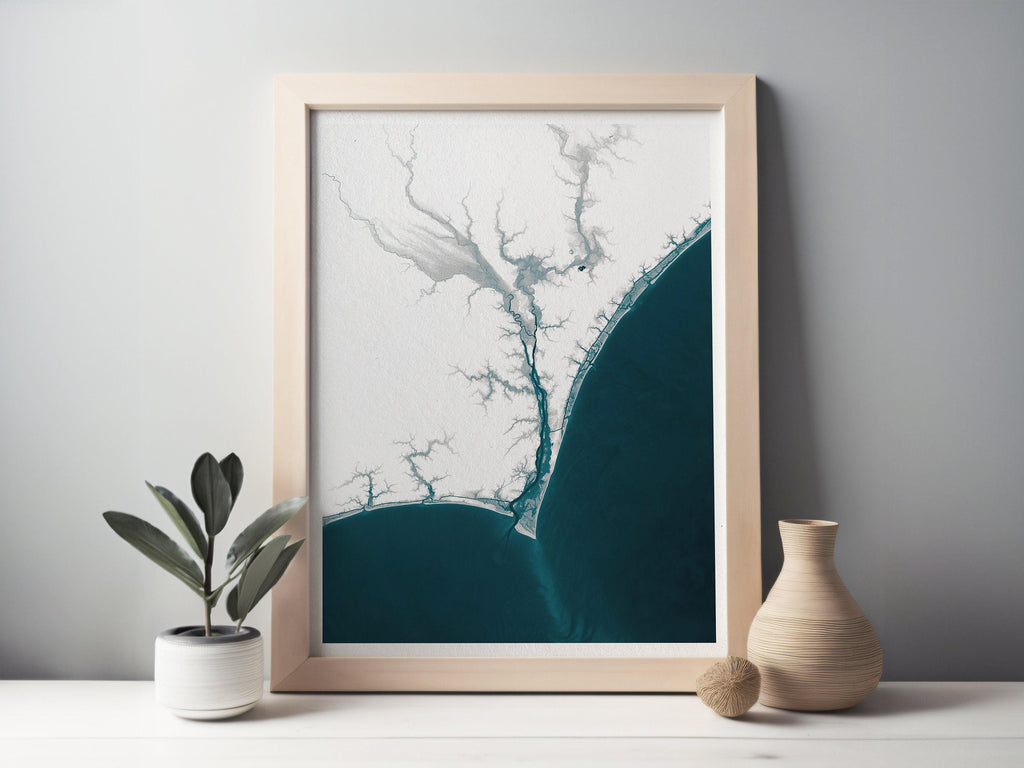 Wilmington North Carolina Coastal Map Art Print Teacher Retirement Gift Appreciation End of School Year Nautical Beach Wall Decor Educator