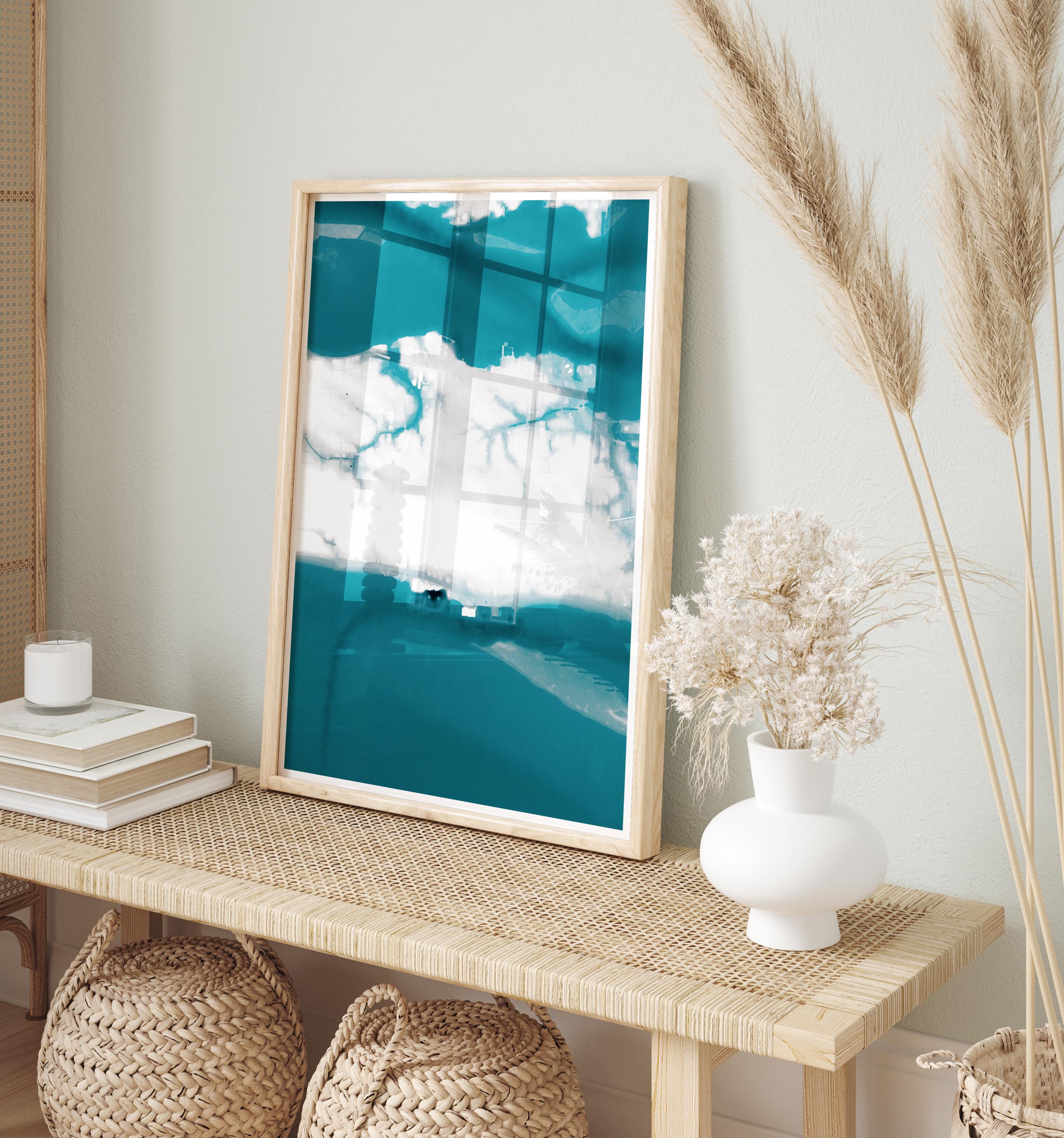 Biloxi Mississippi Ocean Depth Map Coastal Wall Art Nautical Decor Print Housewarming Gift Beach House Anniversary Waterfront Seafloor Chart