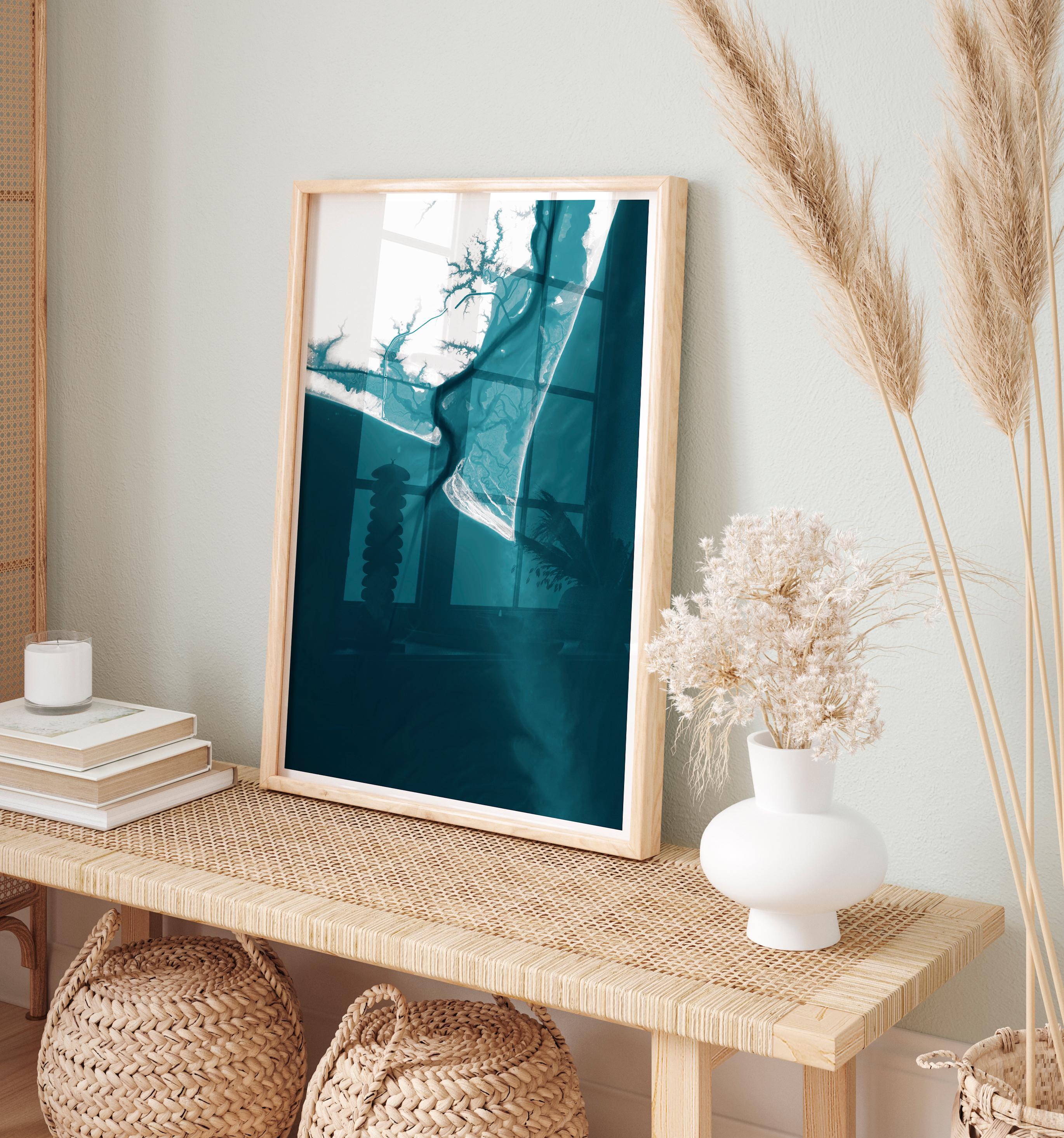 Bald Head Island North Carolina Housewarming Anniversary Lowcountry Nautical Tropical Coastal Giclee House Decor Beach Print Gift