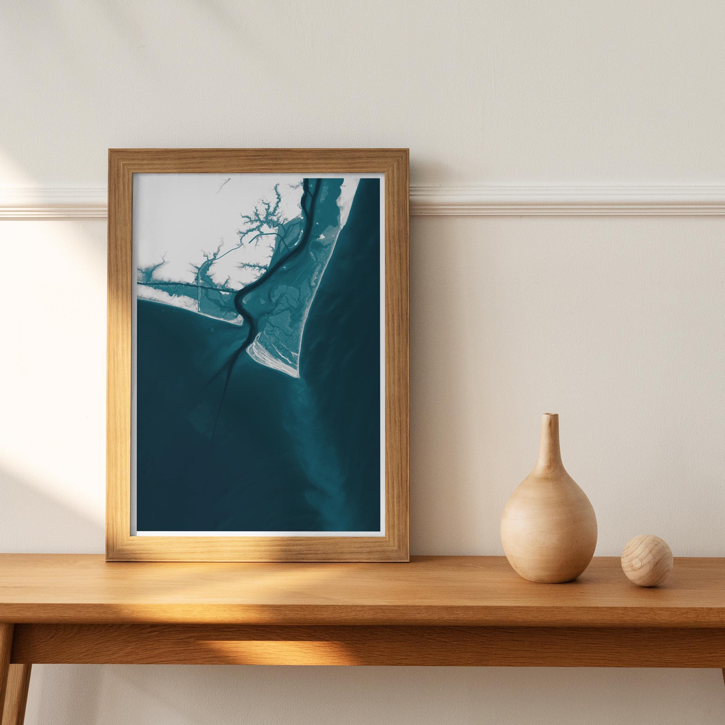 Bald Head Island North Carolina Housewarming Anniversary Lowcountry Nautical Tropical Coastal Giclee House Decor Beach Print Gift