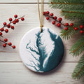 Chesapeake Bay Map Christmas Ornament Ceramic Holiday Gift Virginia Maryland Delaware Peninsula Coastal Nautical Stocking Stuffer