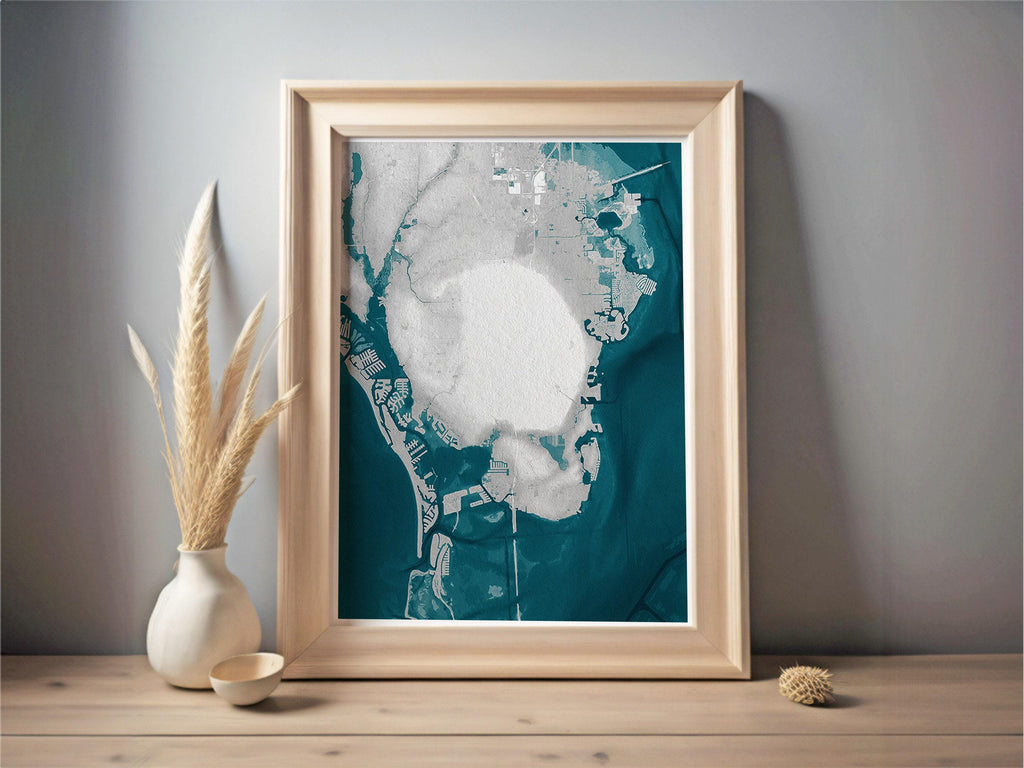 Teacher Retirement Gift St Petersburg Florida Coastal Map Art Print Appreciation End of School Year Educator Farewell Wall Decor