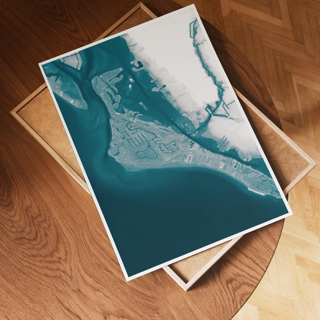 Siesta Key Florida Map Art Print Sarasota Gulf Coast Wall Decor Housewarming Gift Beach House Living Room Coastal Ocean Nautical Tropical
