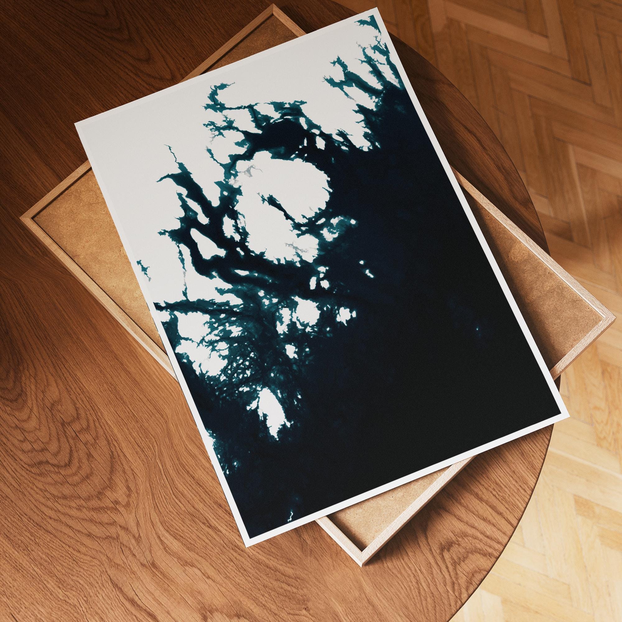 Acadia National Park Maine Map Art Print Coastal Wall Decor Nautical Chart Ocean Depth Beach House Gift Cadillac Mountain Poster - Room Setting