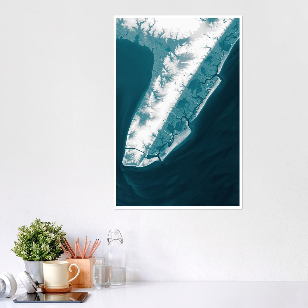 Cape May New Jersey Coastal Wall Art Nautical Map Print Jersey Shore Beach House Living Room Decor Housewarming Anniversary Gift