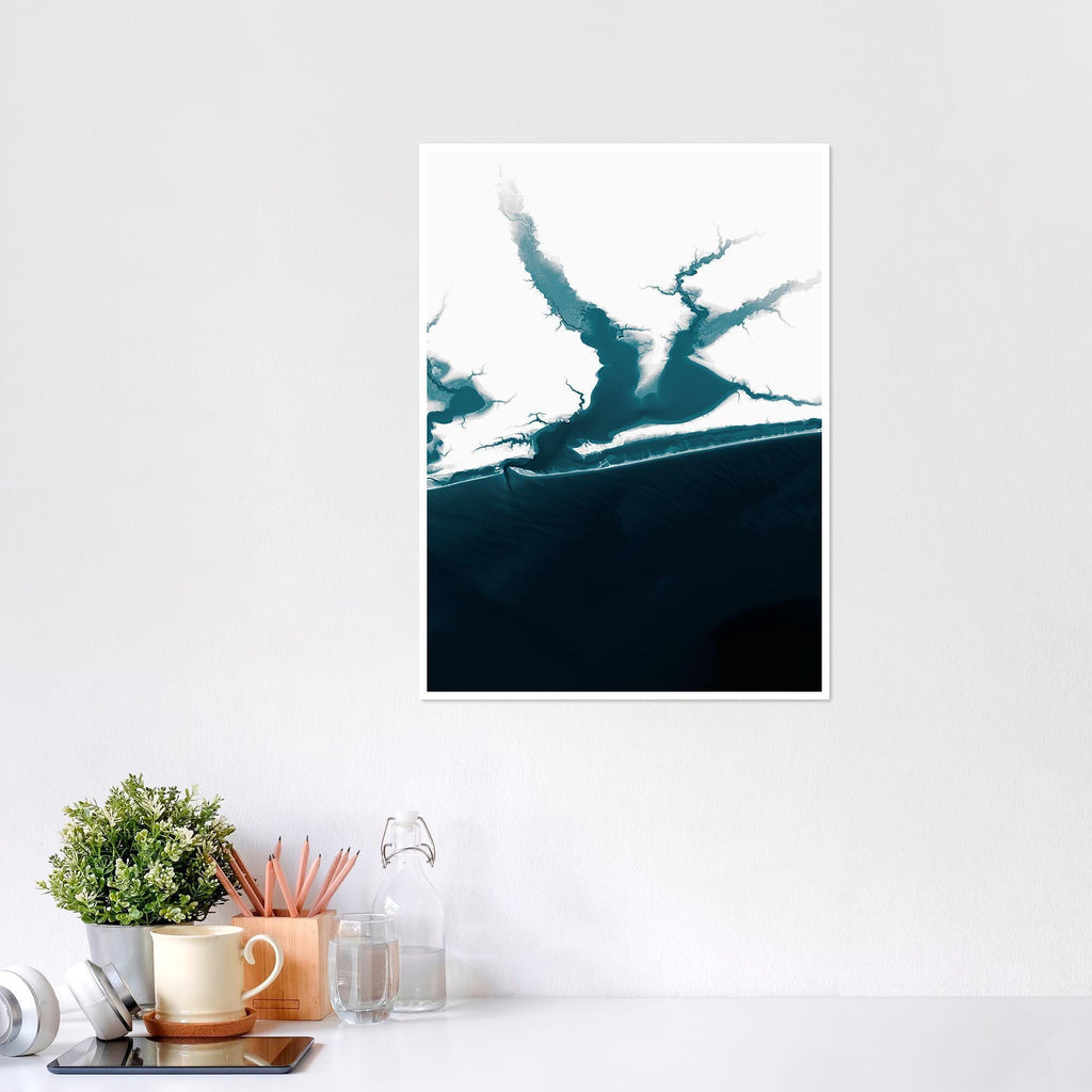 Pensacola Florida Bathymetric Map Art Print Gulf Coast Nautical Wall Decor Beach House Gift Anniversary Housewarming Ocean Depth Chart
