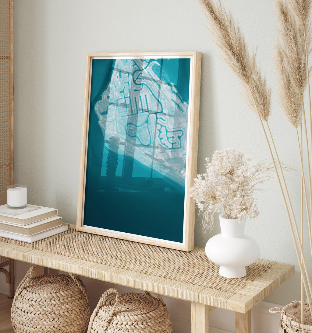 Siesta Key Florida Map Art Print Sarasota Gulf Coast Nautical Wall Decor Beach House Gift Ocean Water Depth Coastal Chart Poster
