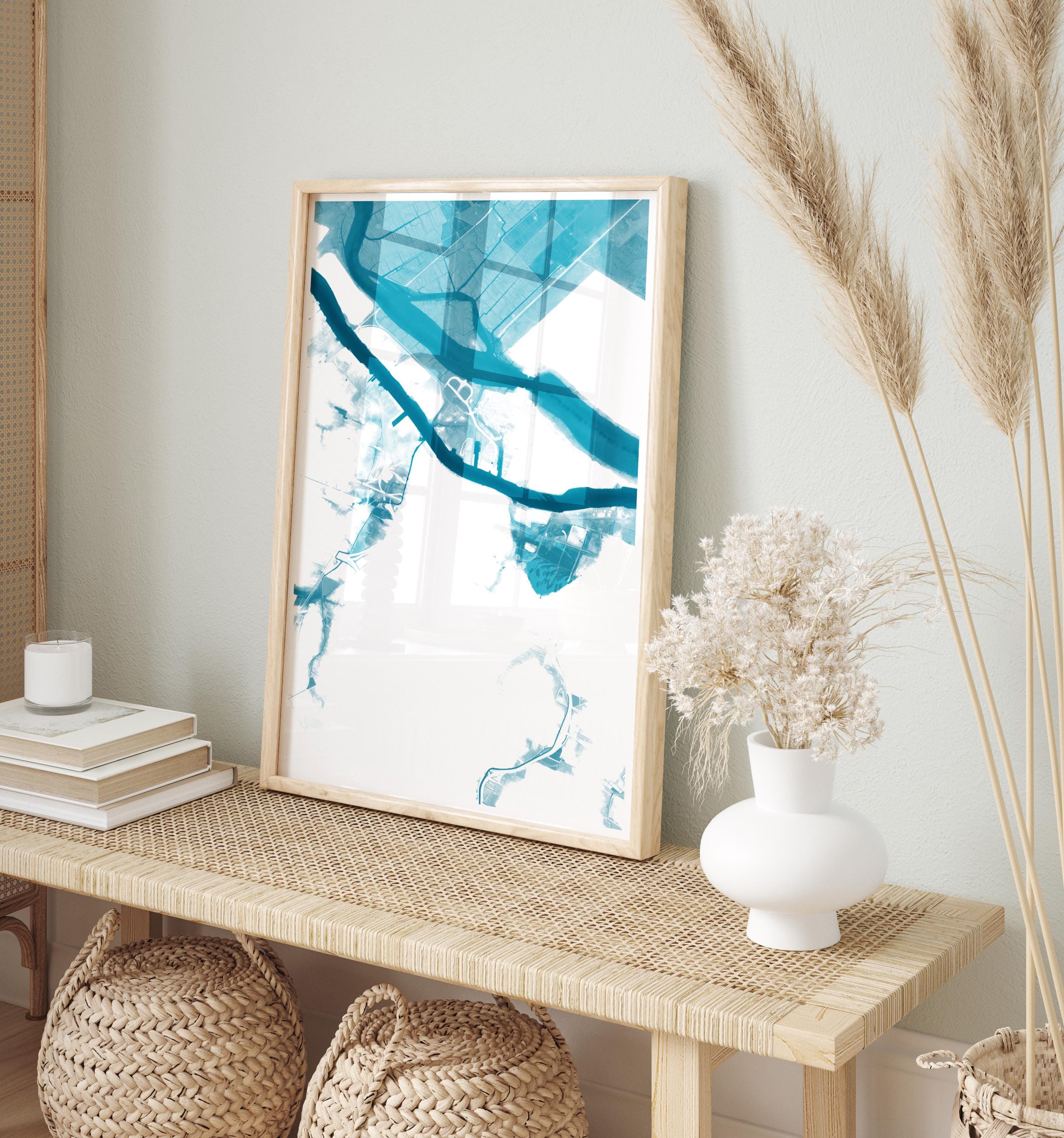 Savannah Georgia Historic District Coastal Map Art Print Nautical Wall Decor Beach House Gift Housewarming Anniversary Ocean Depth Chart