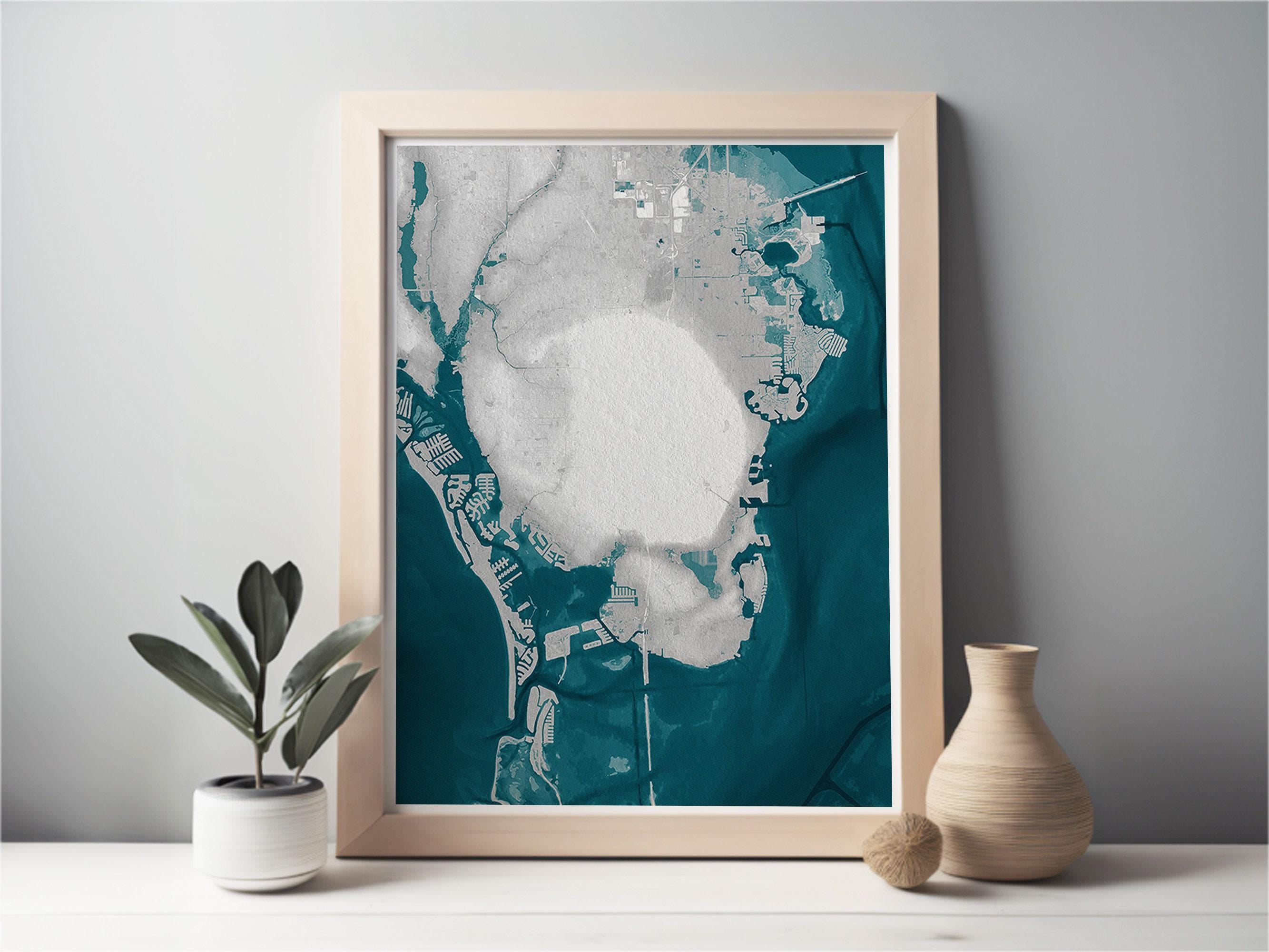 Teacher Retirement Gift St Petersburg Florida Coastal Map Art Print Appreciation End of School Year Educator Farewell Wall Decor