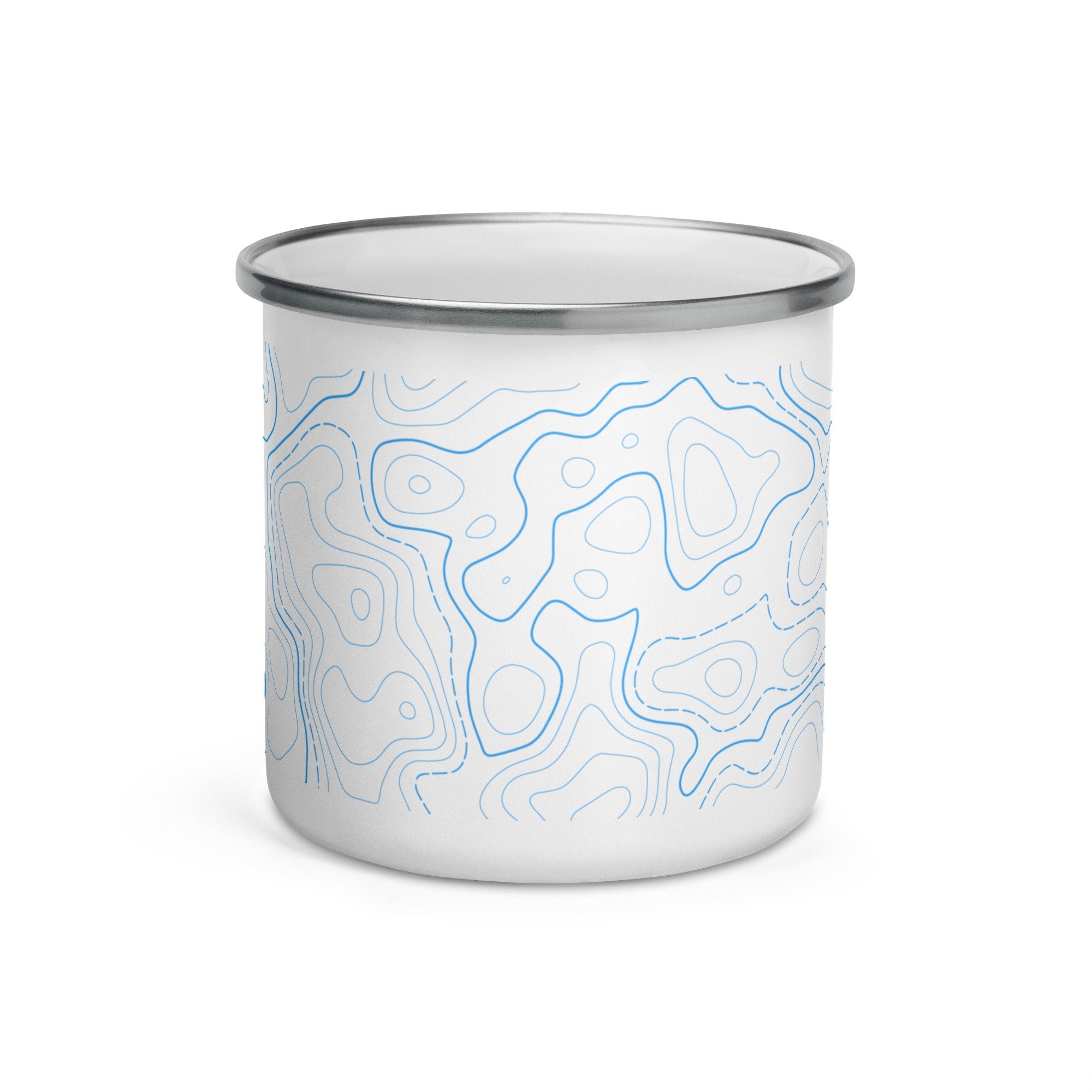 Topography Contour Line Mug Gift for Surveyor Land Survey Crew Chief Enamel Camping Mug Engineer GIS Mapping Professional Gift
