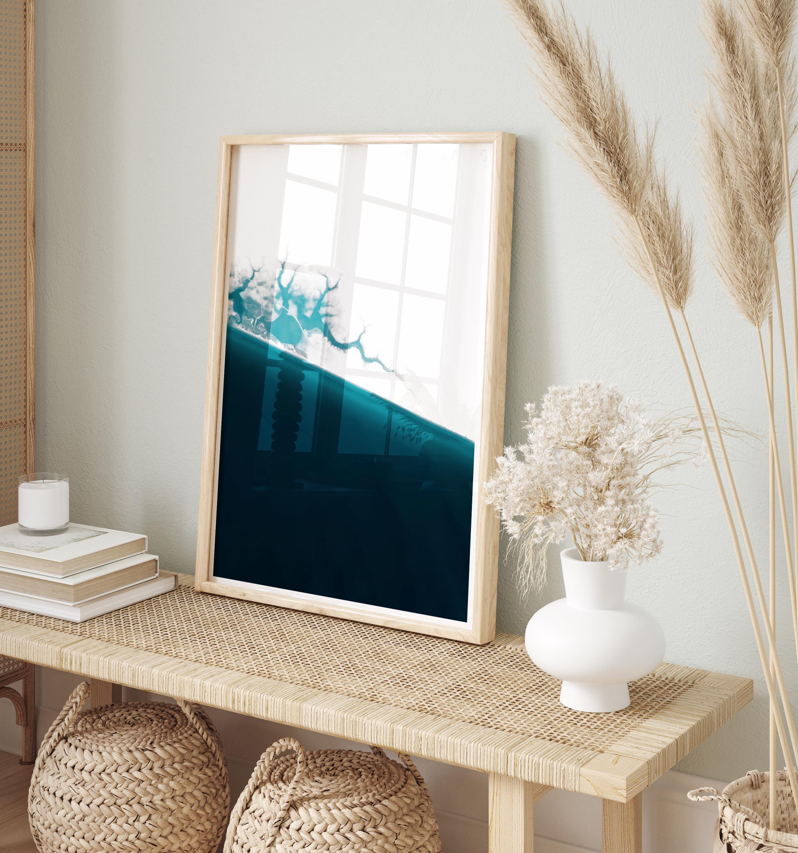 Seaside Florida Bathymetric Map Art Print Nautical Coastal Wall Decor Beach House Gift Housewarming Anniversary Ocean Depth Framed Poster