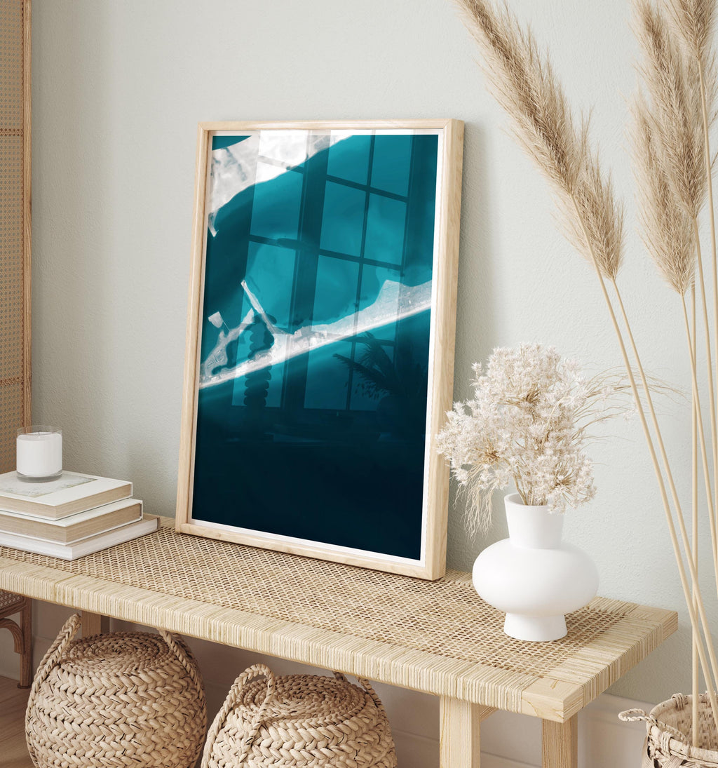 Pensacola Beach Florida Map Art Print Gulf Shore Nautical Wall Decor Emerald Coast Ocean Depth Coastal Home Gift Chart Water Poster