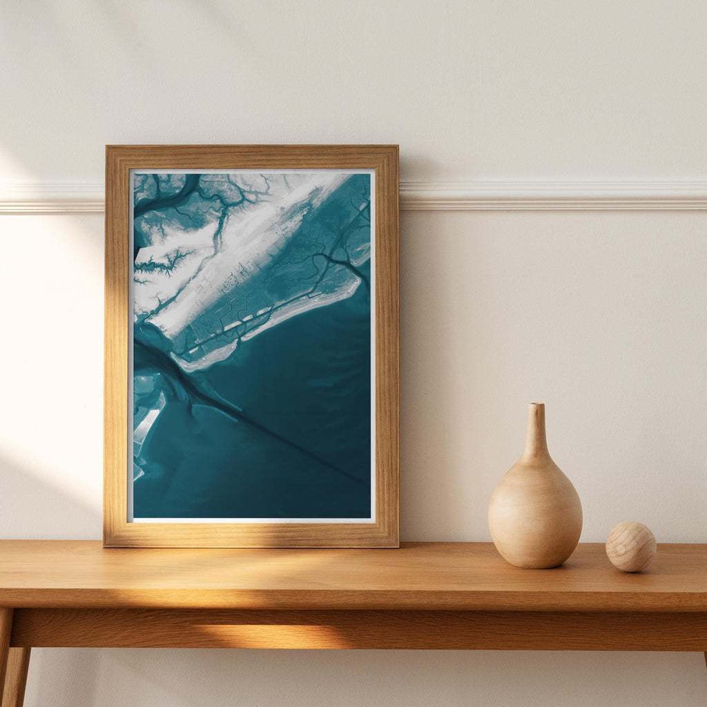 Isle of Palms South Carolina Bathymetric Map Art Print Coastal Wall Decor Lowcountry Nautical Beach House Gift Housewarming Anniversary