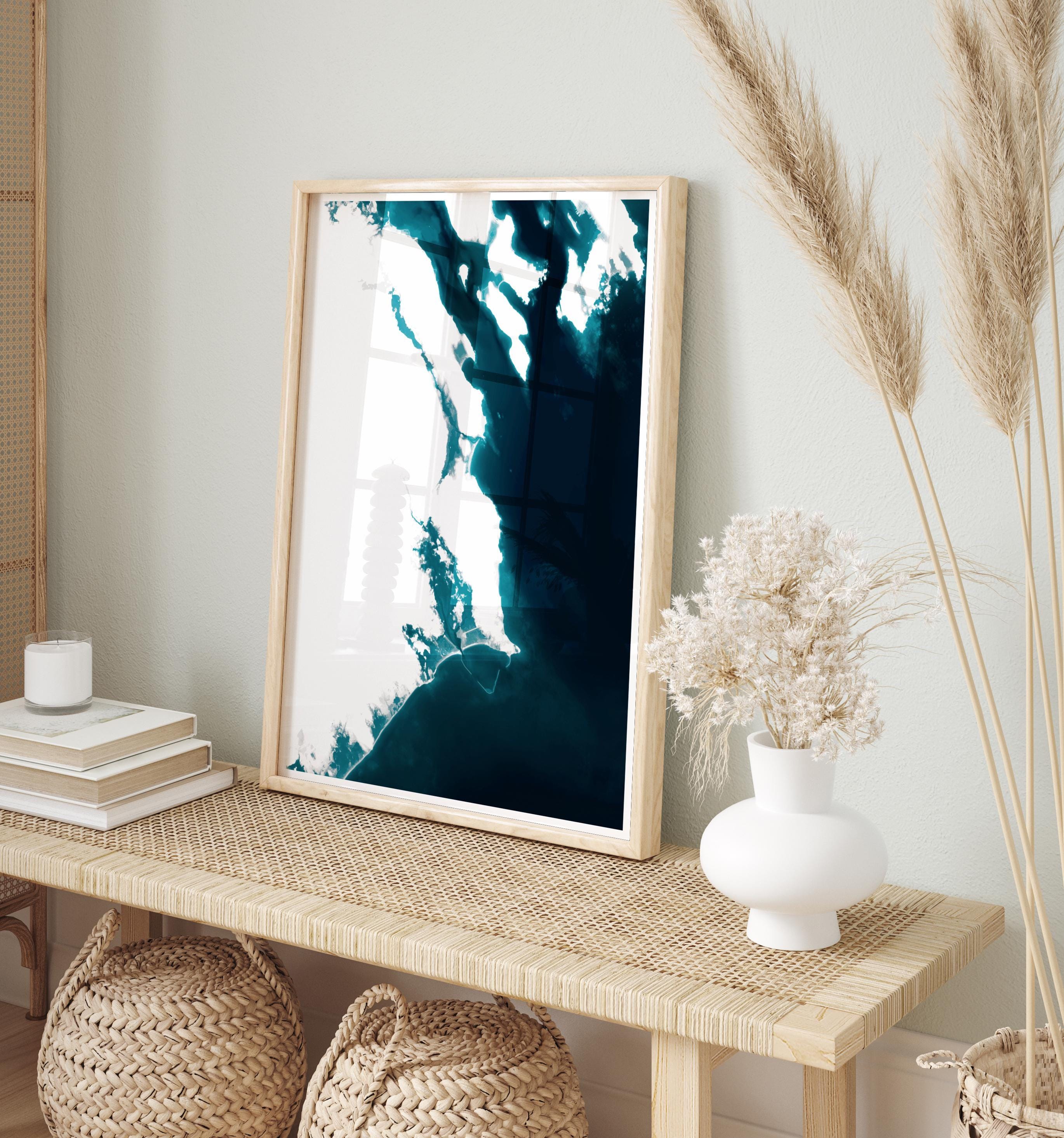 Narragansett Rhode Island Ocean Depth Map Coastal Wall Art Nautical Chart Print Housewarming Gift Beach House Anniversary Framed Decor