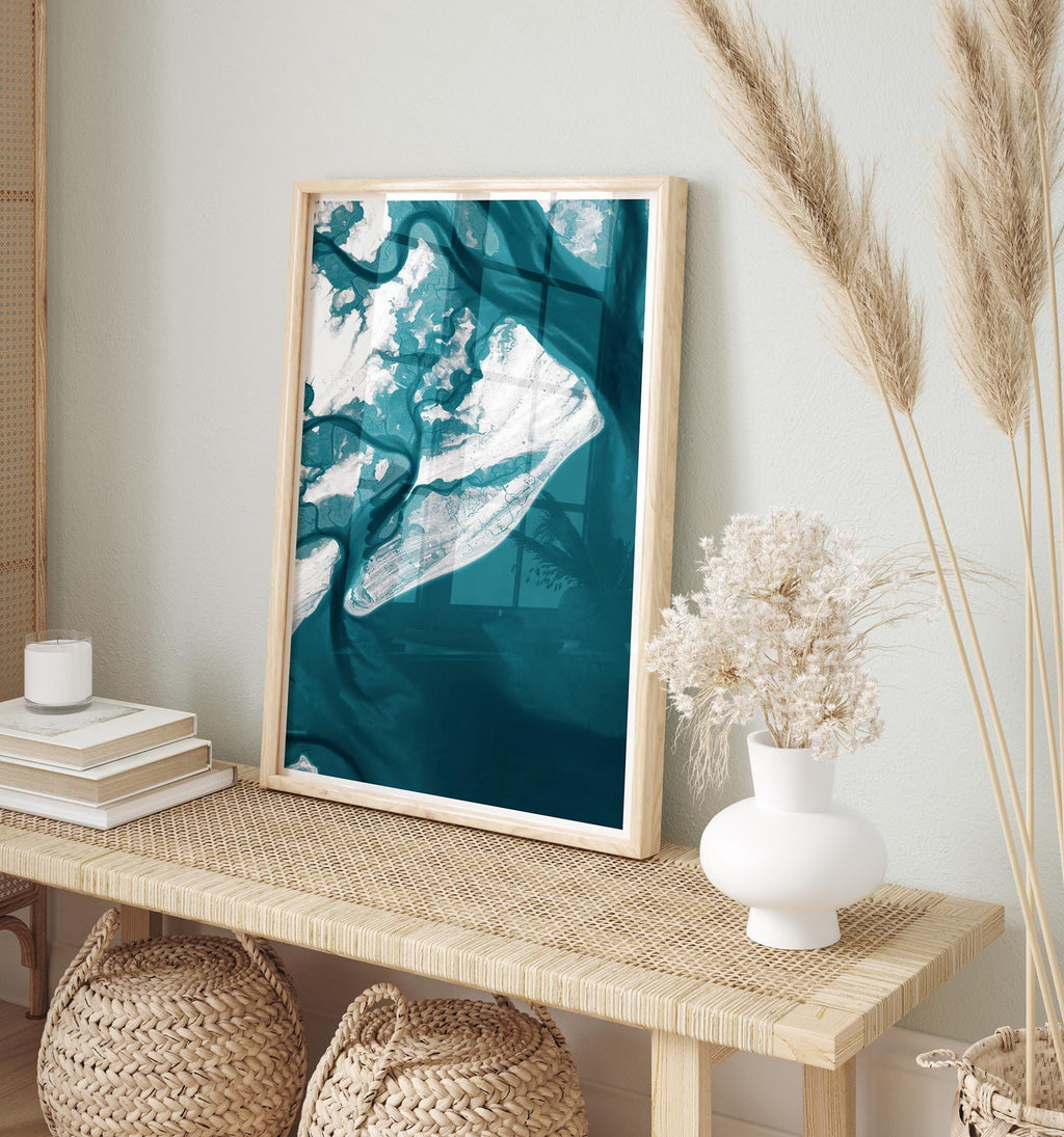 Hilton Head South Carolina Coastal Map Art Print Teacher Retirement Gift Appreciation End of School Year Framed Beach Wall Decor