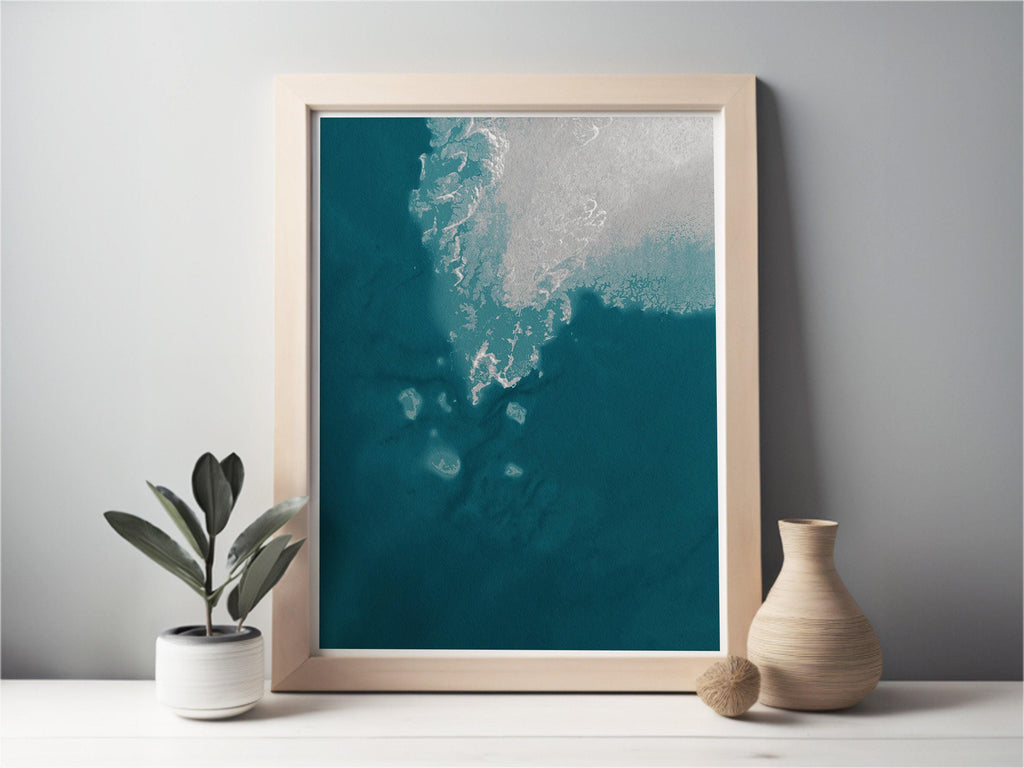 Cedar Key Florida Coastal Map Art Print Nautical Wall Decor Beach House Gift Housewarming Anniversary Seaside Town Gulf Ocean Chart Framed