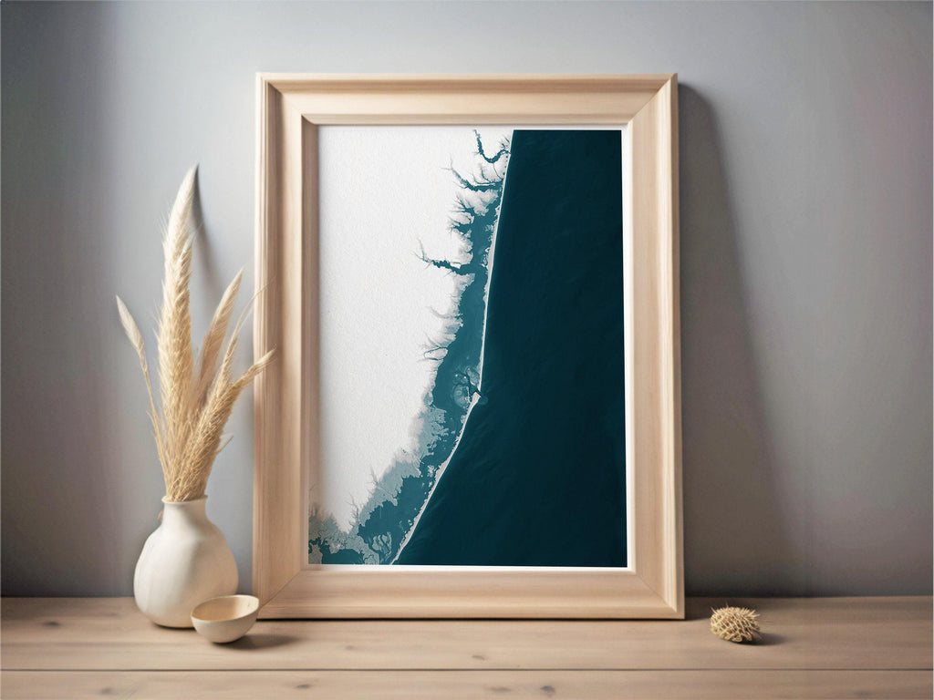 Barnegat Bay Blue Gray New Jersey Nautical Husband Neutral Coastal Nature Modern Decor House Shore Beach Ocean Gift Wife Wall