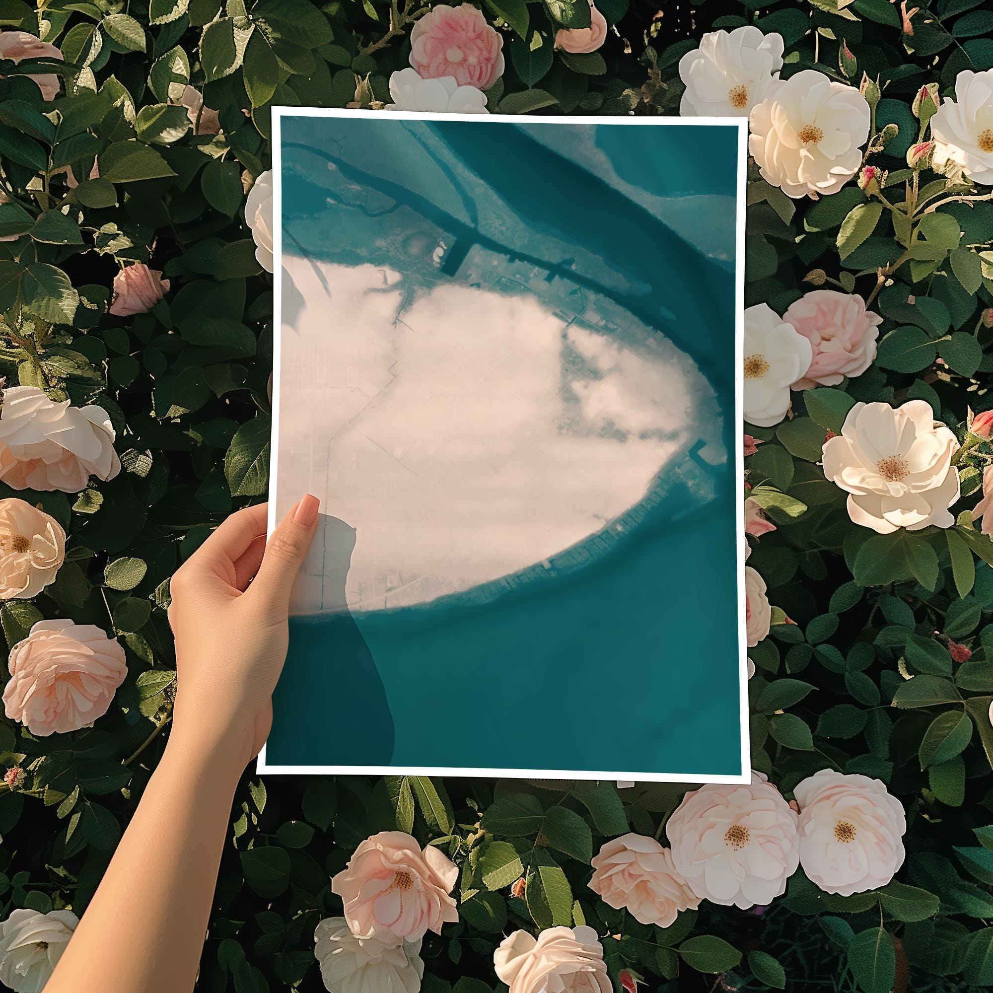 Apalachicola Florida Panhandle Coastal Map Art Print Gulf of Mexico Beach House Wall Decor Nautical Chart Bathymetric Gift Poster