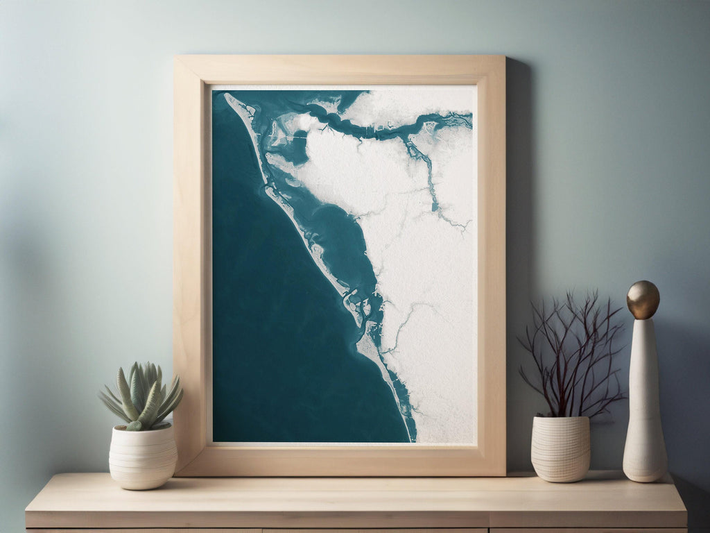 Sarasota Florida Gulf Coast Map Art Print Nautical Wall Decor Beach House Gift Housewarming Anniversary Present for New Home Couple