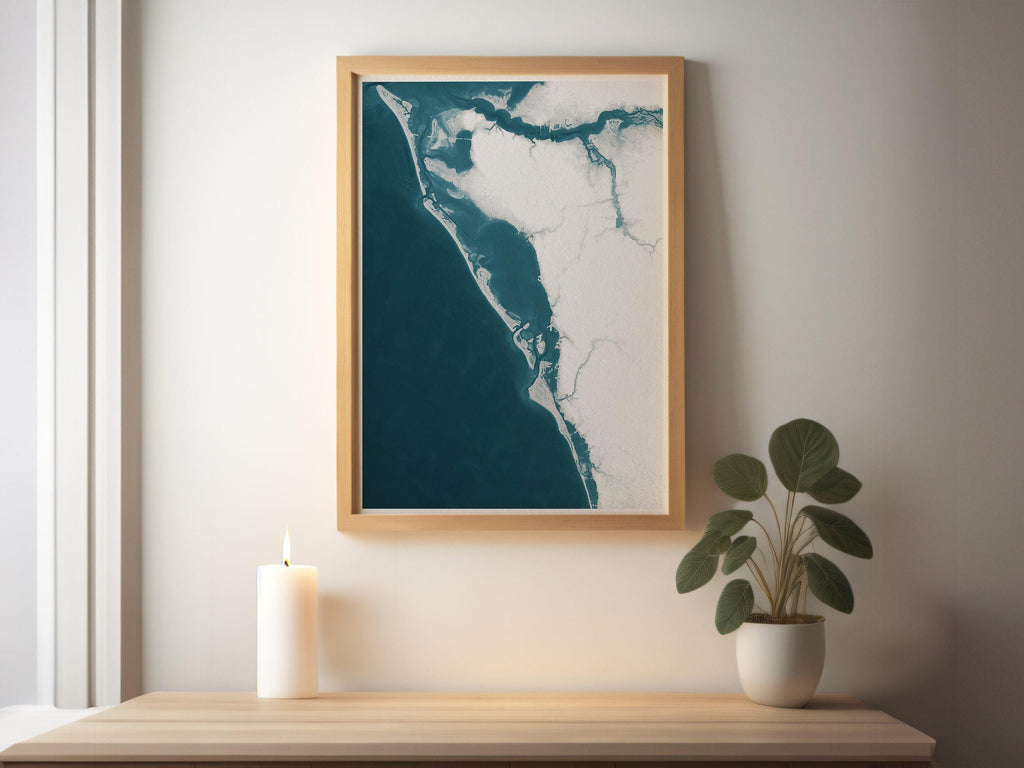 Sarasota Florida Gulf Coast Map Art Print Nautical Wall Decor Beach House Gift Housewarming Anniversary Present for New Home Couple