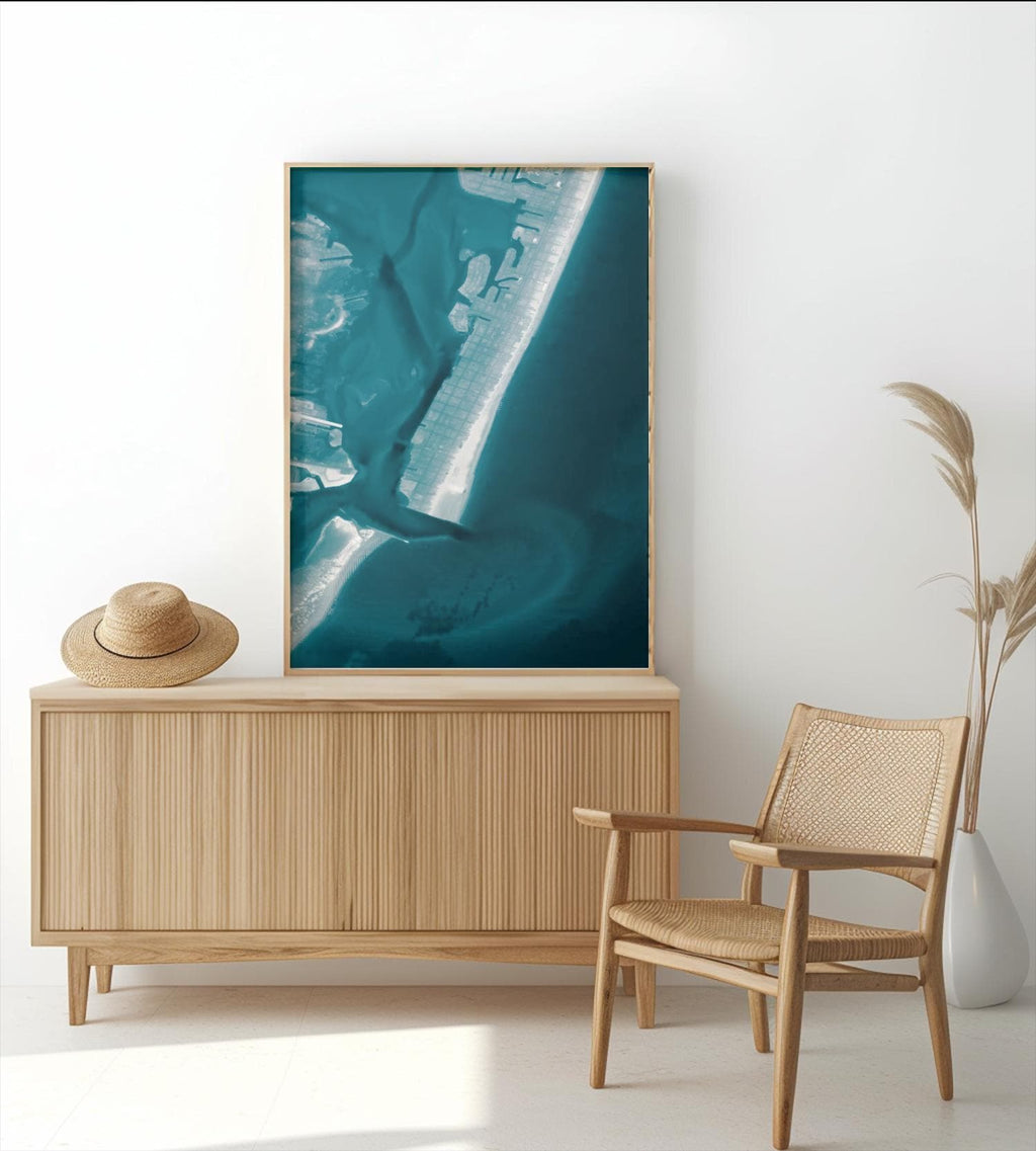 Ocean City Maryland Eastern Shore Map Art Print Coastal Wall Decor Beach House Gift Nautical Chart Bathymetric Assateague Poster