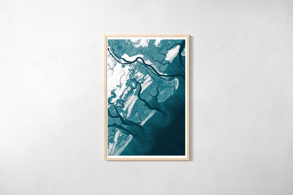 Golden Isles Georgia Nautical Seaside Vintage Coastal Simons House Decor Ocean Print Retro Style Shore Beach Token Gift Wall Idea