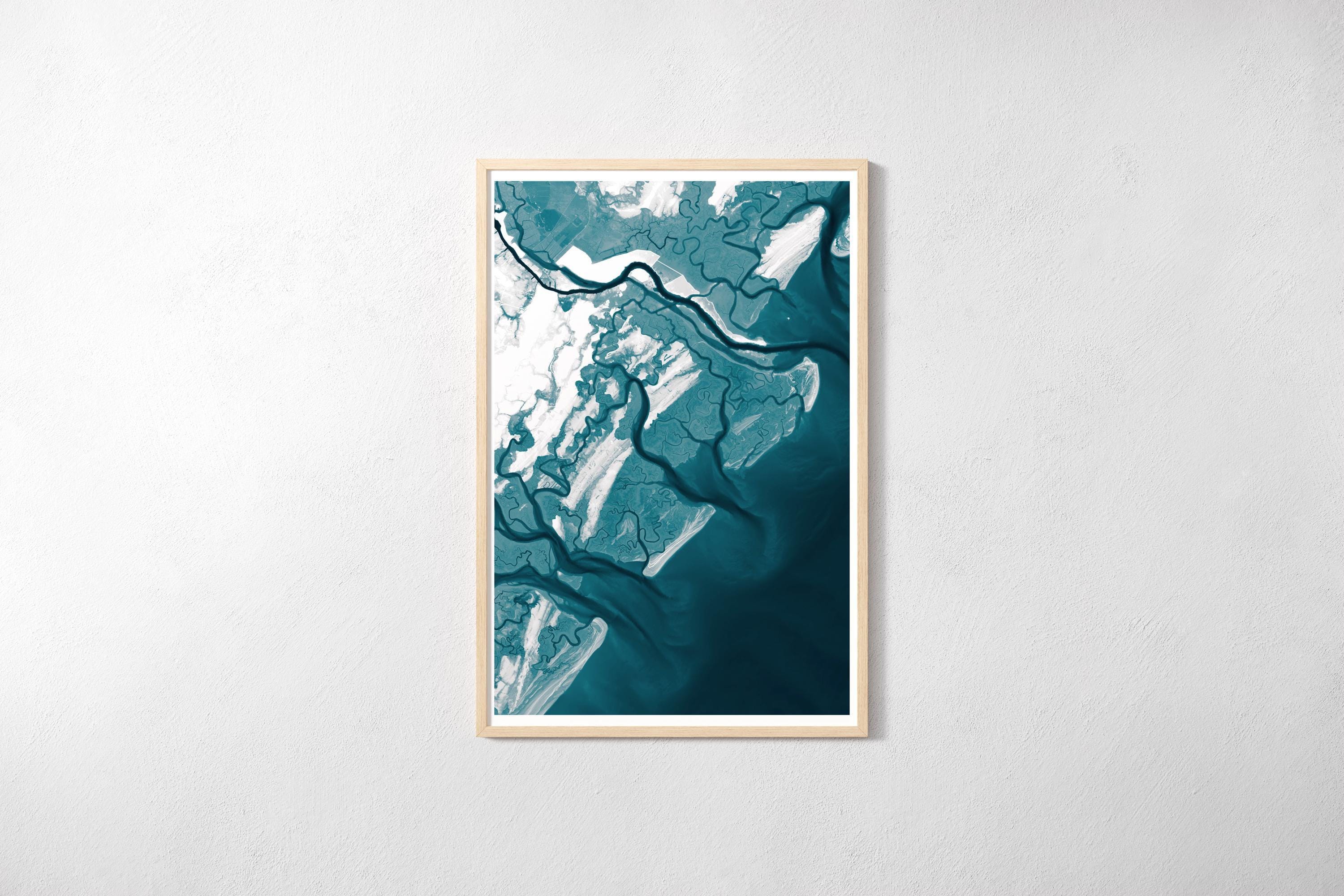 Golden Isles Georgia Nautical Seaside Vintage Coastal Simons House Decor Ocean Print Retro Style Shore Beach Token Gift Wall Idea