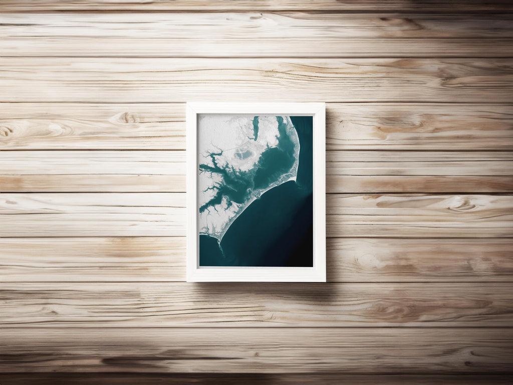 Outer Banks North Carolina Nautical Coastal Decor House Chart Beach Ocean Print Gift Home Obx Map Art Wall Depth Lover Housewarming
