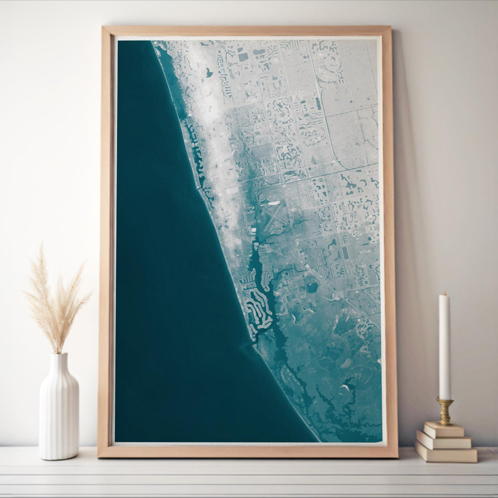 Naples Florida Coastal Map Wall Art Nautical Chart Print Gulf of Mexico Beach House Decor Housewarming Gift Anniversary Ocean Shore