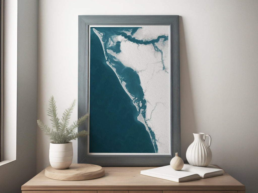 Sarasota Florida Gulf Coast Map Art Print Nautical Wall Decor Beach House Gift Housewarming Anniversary Present for New Home Couple