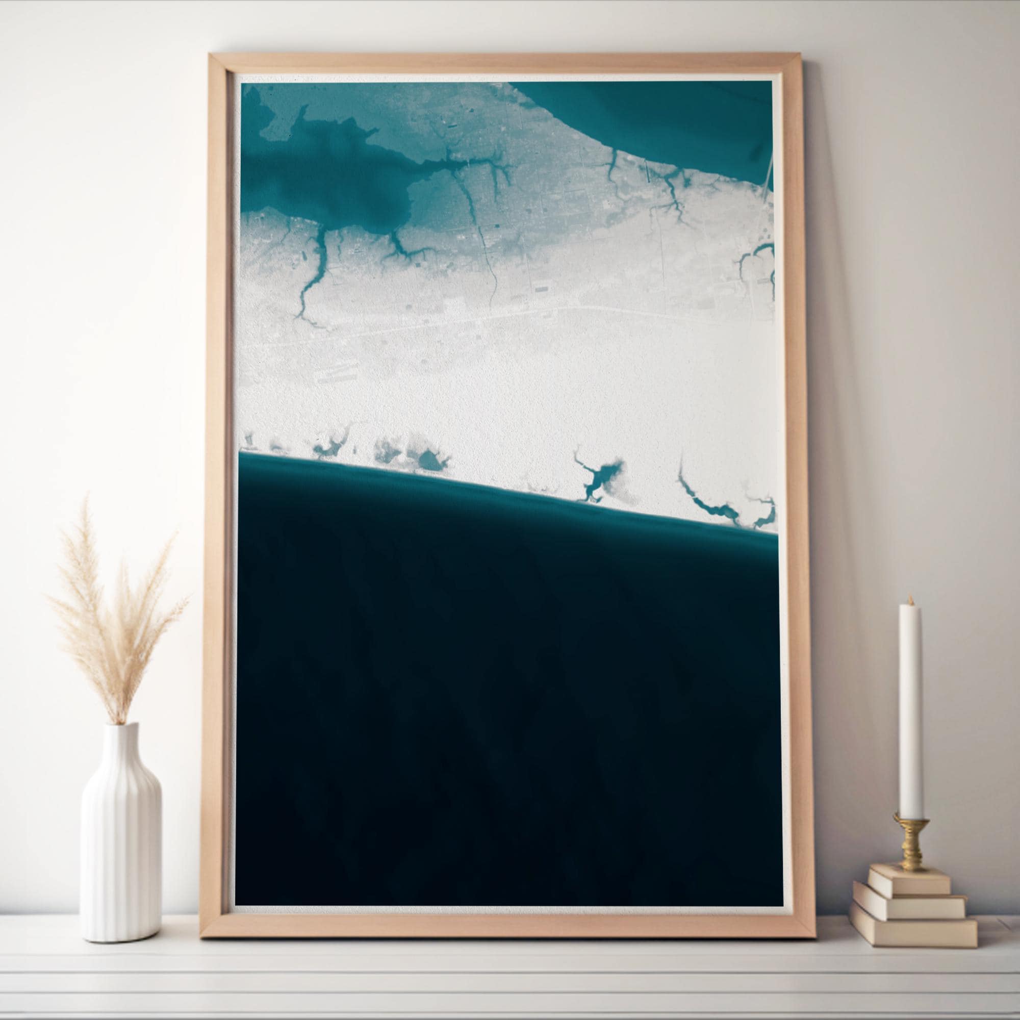 Santa Rosa Beach Florida Emerald Coast Map Wall Art Gulf of Mexico Nautical Print Panhandle Seaside Housewarming Gift Home Decor
