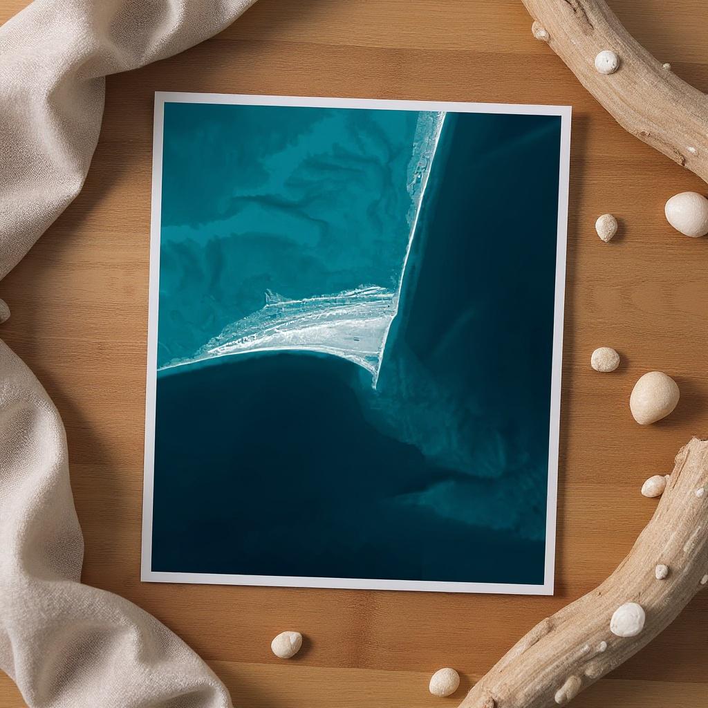 Cape Hatteras Outer Banks North Carolina Coastal Map Art Print Lighthouse Seashore Wall Decor Nautical Chart Beach House Gift Poster